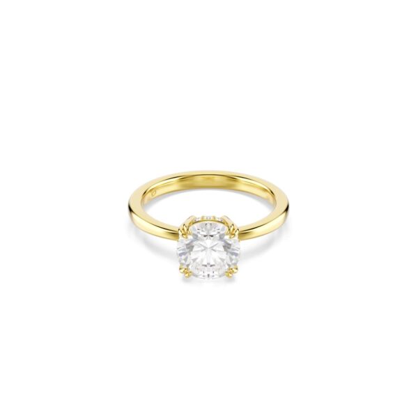Swarovski - Str: 50 - Stilla cocktail ring, Round cut, White, 18K gold finish