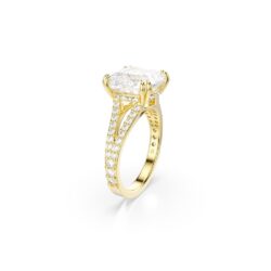 Swarovski - Str: 50 - Stilla cocktail ring, Square cut, Pavé, White, Gold-tone plated
