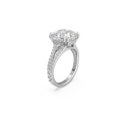Swarovski - Str: 50 - Stilla cocktail ring, Square cut, Pavé, White, Rhodium plated