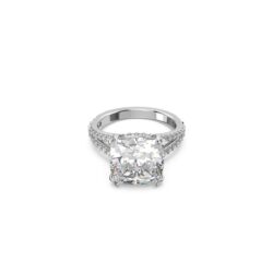 Swarovski - Str: 50 - Stilla cocktail ring, Square cut, Pavé, White, Rhodium plated - Bilde 2