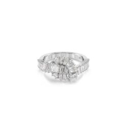 Swarovski - Str: 52 - Matrix ring, Baguette cut, Knot, White, Rhodium plated - Bilde 4