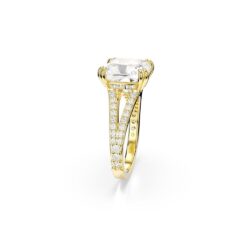 Swarovski - Str: 52 - Stilla cocktail ring, Square cut, Pavé, White, Gold-tone plated - Bilde 3