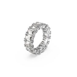 Swarovski - Str: 52 - Matrix Vittore ring, Rectangular cut, White, Rhodium plated