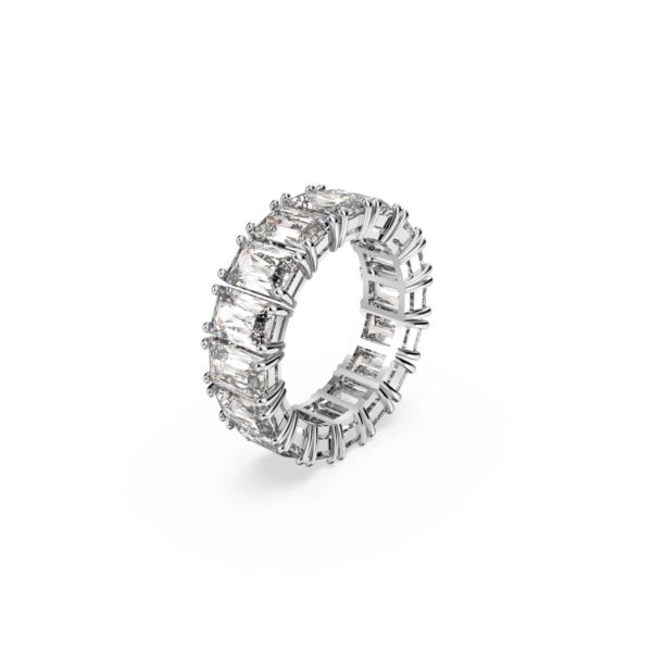 Swarovski - Str: 52 - Matrix Vittore ring, Rectangular cut, White, Rhodium plated