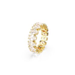 Swarovski - Str: 52 - Matrix ring, Oval cut, White, Gold-tone plated