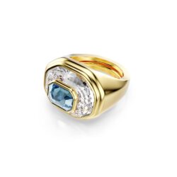 Swarovski - Str: 55-60 - Chroma cocktail ring, Octagon cut, Blue, 18K gold finish - Bilde 4