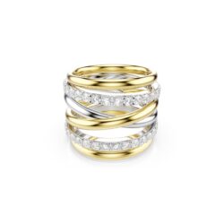 Swarovski - Str: 55 - Hyperbola cocktail ring, Round cut, White, Mixed metal finish