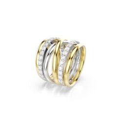 Swarovski - Str: 55 - Hyperbola cocktail ring, Round cut, White, Mixed metal finish - Bilde 3