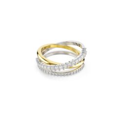 Swarovski - Str: 55 - Hyperbola ring, Mixed cuts, White, Mixed metal finish