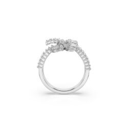 Swarovski - Str: 55 - Matrix ring, Baguette cut, Knot, White, Rhodium plated - Bilde 2