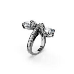 Swarovski - Str: 55 - The Vienna Collection open ring, Feather, White, Ruthenium plated - Bilde 2