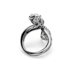 Swarovski - Str: 55 - The Vienna Collection open ring, Feather, White, Ruthenium plated - Bilde 4