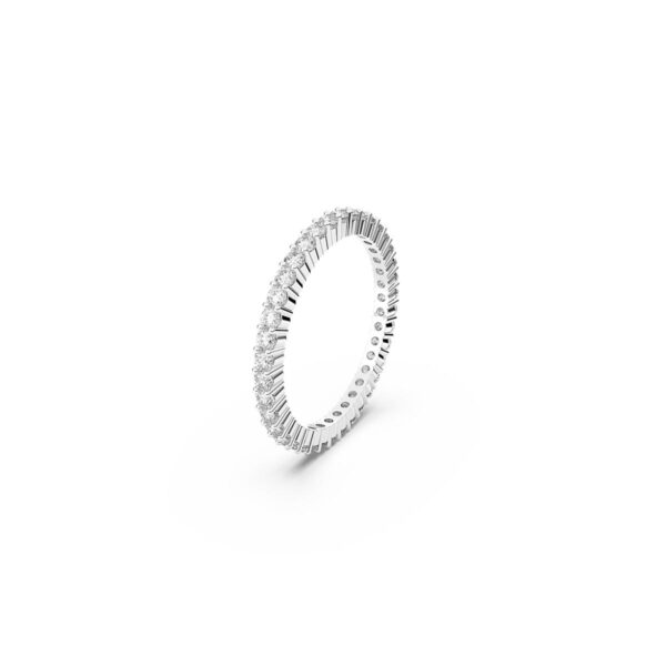 Swarovski - Str: 55 - Matrix Vittore ring, Round cut, White, Rhodium plated