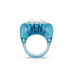 Swarovski - Str: 58 - Dulcis cocktail ring, Heart cut, Pavé, Heart, Blue - Bilde 2