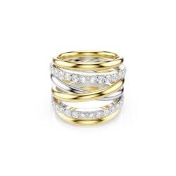 Swarovski - Str: 60 - Hyperbola cocktail ring, Round cut, White, Mixed metal finish