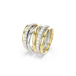 Swarovski - Str: 60 - Hyperbola cocktail ring, Round cut, White, Mixed metal finish - Bilde 3