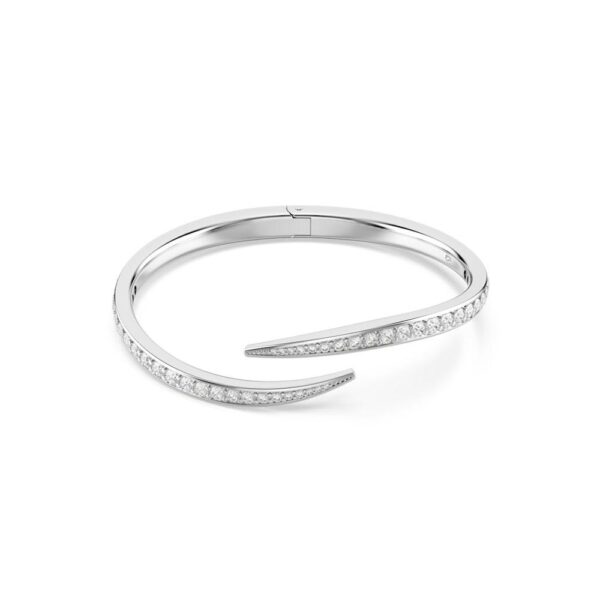 Swarovski - Str: L - Vienna bangle, Round cut, Swan, White, Rhodium plated