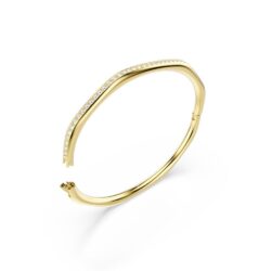 Swarovski - Str: M - Dextera bangle, Octagon shape, Round cut, White, 18K gold finish - Bilde 3