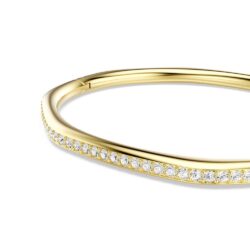 Swarovski - Str: M - Dextera bangle, Octagon shape, Round cut, White, 18K gold finish - Bilde 5