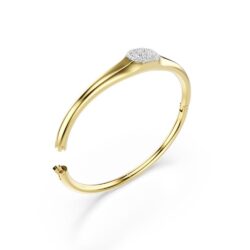 Swarovski - Str: M - Dextera bangle, Round cut, White, 18K gold finish - Bilde 3