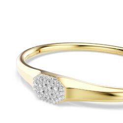 Swarovski - Str: M - Dextera bangle, Round cut, White, 18K gold finish - Bilde 5