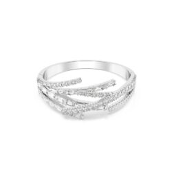 Swarovski - Str: M - Matrix bangle, Mixed cuts, White, Rhodium plated