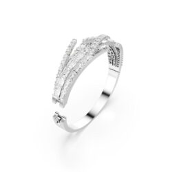 Swarovski - Str: M - Matrix bangle, Mixed cuts, White, Rhodium plated - Bilde 3