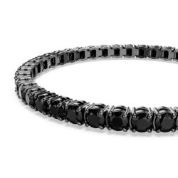 Swarovski - Str: S - Matrix Tennis bracelet, Round cut, Black, Ruthenium plated - Bilde 2