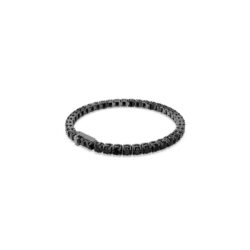 Swarovski - Str: S - Matrix Tennis bracelet, Round cut, Black, Ruthenium plated - Bilde 4
