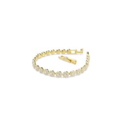 Swarovski - Str: M - Una Angelic bracelet, Round cut, White, 18K gold finish - Bilde 3