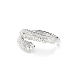 Swarovski - Sublima cuff, Crystal pearl, Round cut, White, Rhodium plated - Bilde 2