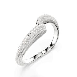 Swarovski - Sublima cuff, Crystal pearl, Round cut, White, Rhodium plated - Bilde 3