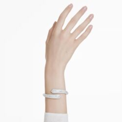 Swarovski - Sublima cuff, Crystal pearl, Round cut, White, Rhodium plated - Bilde 5