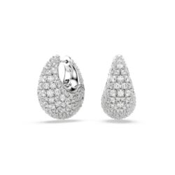 Swarovski - Sublima earrings, Large, White, Rhodium plated