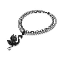 Swarovski - Swan choker and brooch, Crystal pearl, Swan, Black, Ruthenium plated - Bilde 2
