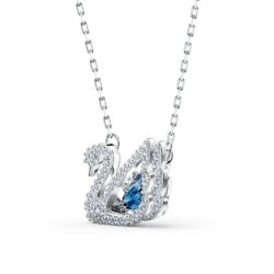 Swarovski - Swan necklace, Dancing swan, Blue, Rhodium plated - Bilde 2