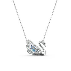 Swarovski - Swan necklace, Dancing swan, Blue, Rhodium plated - Bilde 4