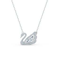Swarovski - Swan necklace, Dancing swan, White, Rhodium plated