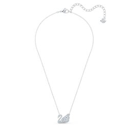 Swarovski - Swan necklace, Dancing swan, White, Rhodium plated - Bilde 2