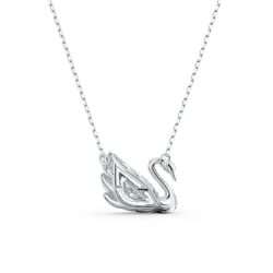 Swarovski - Swan necklace, Dancing swan, White, Rhodium plated - Bilde 3