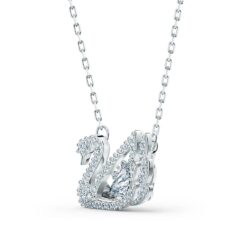 Swarovski - Swan necklace, Dancing swan, White, Rhodium plated - Bilde 5