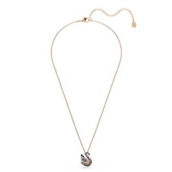 Swarovski - Swan pendant, Mixed cuts, Swan, Gray, 18K rose gold finish - Bilde 2