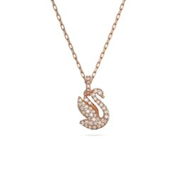 Swarovski - Swan pendant, Swan, Small, White, Rose gold-tone plated