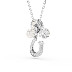 Swarovski - Symbolica pendant, Crystal pearl, Round cut, Pavé, Horse shoe, White, Rhodium plated - Bilde 5