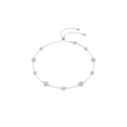 Swarovski - Una Angelic necklace, Round cut, Double sided motifs, White, Rhodium plated