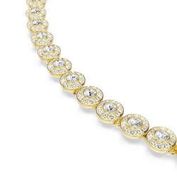 Swarovski - Una Angelic necklace, Round cut, Small, White, Gold-tone plated - Bilde 4