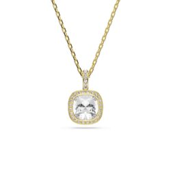 Swarovski - Una Angelic pendant, Cushion cut, White, 18K gold finish