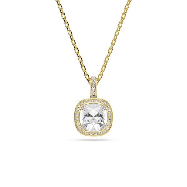Swarovski - Una Angelic pendant, Cushion cut, White, 18K gold finish
