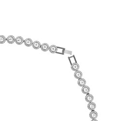 Swarovski - Una Angelic Tennis necklace, Round cut, Long, White, Ruthenium plated - Bilde 3