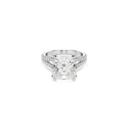Swarovski - Str: 55 - Stilla cocktail ring, Square cut, Pavé, White, Rhodium plated - Bilde 3
